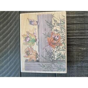 House Mouse Autumn Wardrobe 2007 wood block rubber stamp